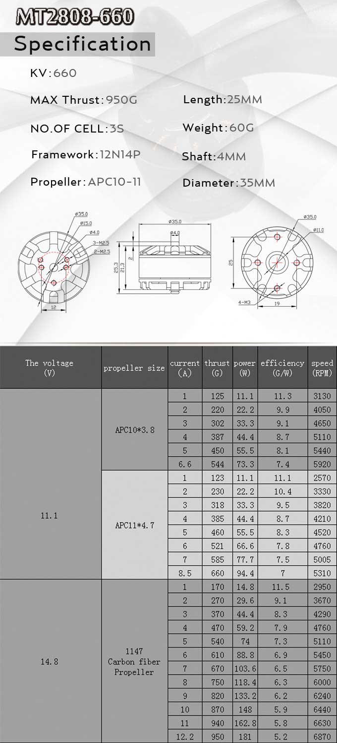 MT2808 660KV Specification