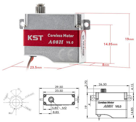 A08H V6.0 Coreless Metal Gear HV Servo 3.2kg.cm 0.09sec/60degree for Glider DLG