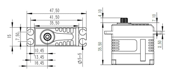 KST X15-1809 v8.0 Digital Metal Gear Brushless Helicopter Swash Plate Cyclic Servo 24.47KG 1520us/333Hz 0.07 Sec